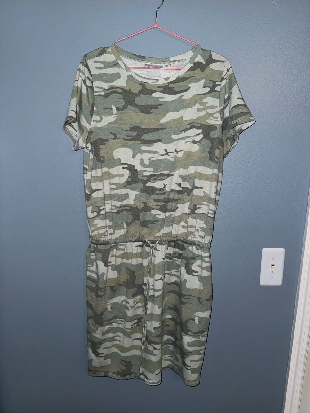 Elle Green Camo Midi Dress